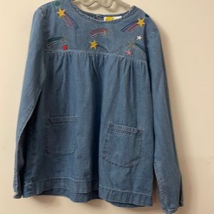 Mini Boden Girl Shooting Star Chambray Shirt